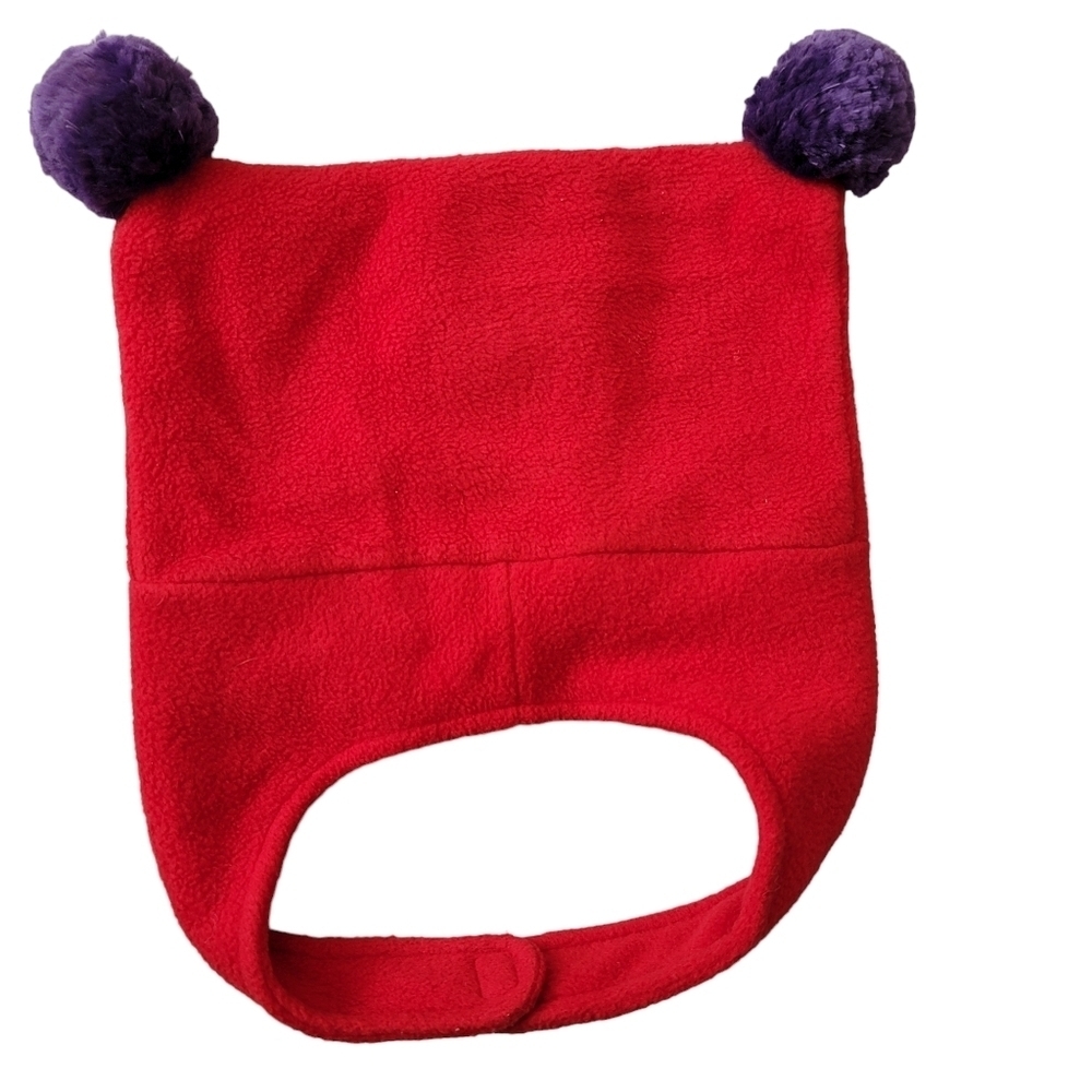 Disney Store Exclusive 3/4 Red Pom Pom Fleece Beanie Hat Minnie Mouse Daisy Duck - Picture 2 of 8